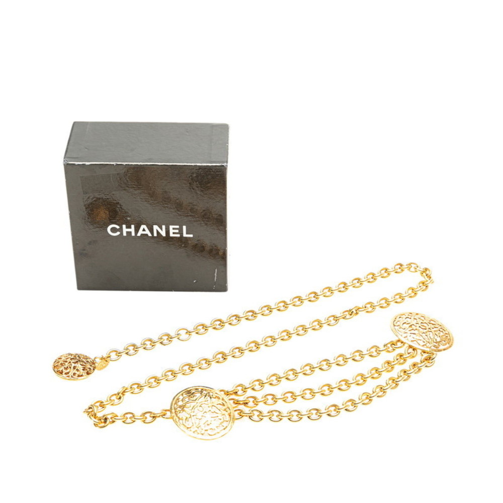 CHANEL Coco Mark Honeycomb Belt Gold Plated - Picture 5 of 6